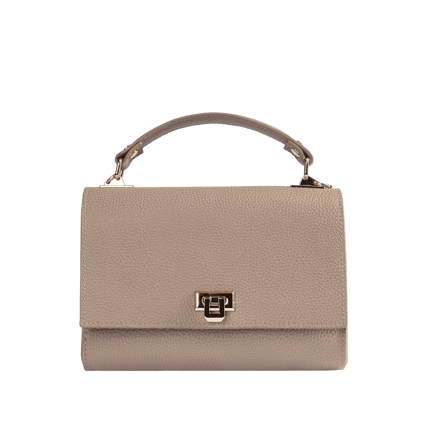 Genuine Full Grain Leather Handbag | Top Handle & Detachable Long Strap | Premium Hardware & Alcantara Lining