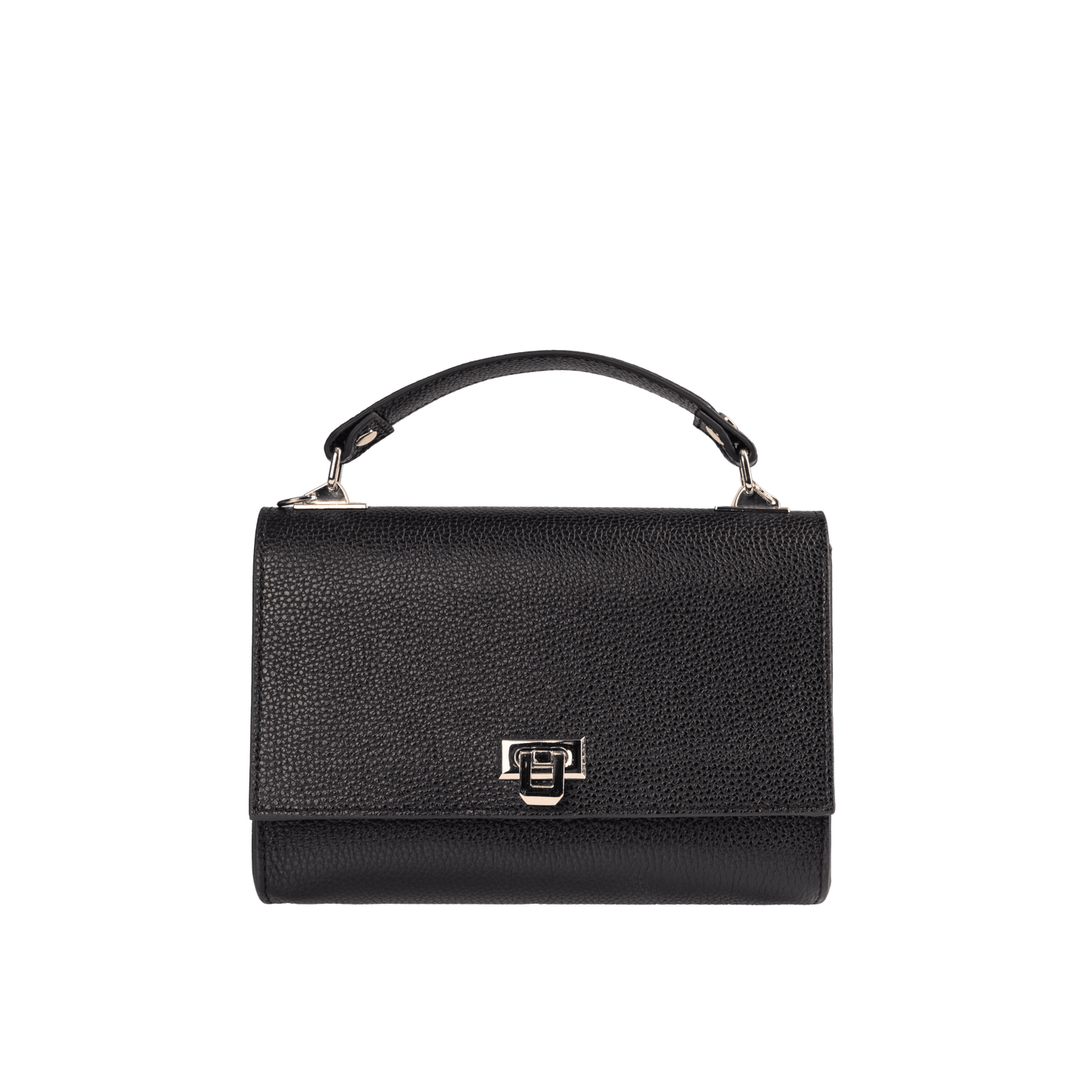 Genuine Full Grain Leather Handbag | Top Handle & Detachable Long Strap | Premium Hardware & Alcantara Lining