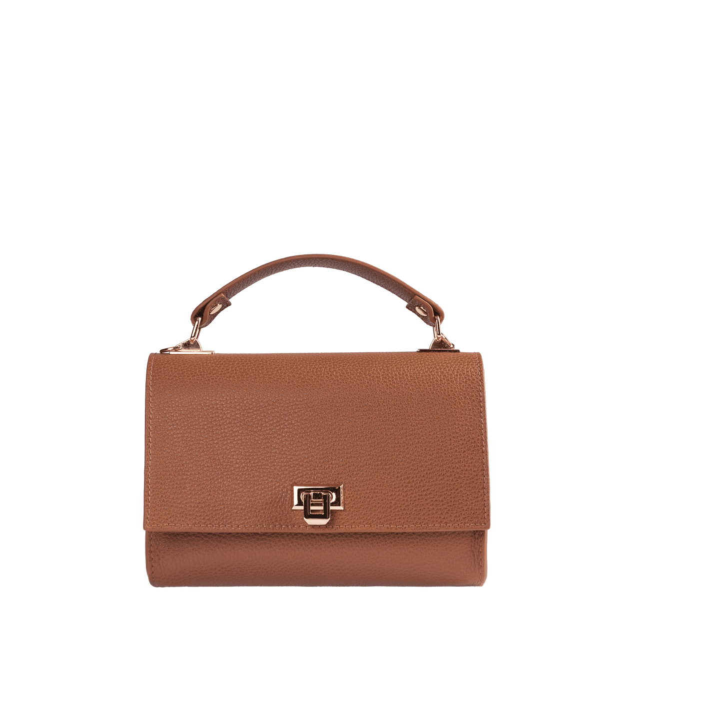 Genuine Full Grain Leather Handbag | Top Handle & Detachable Long Strap | Premium Hardware & Alcantara Lining