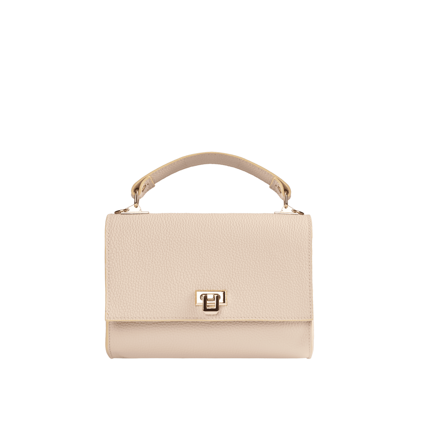 Genuine Full Grain Leather Handbag | Top Handle & Detachable Long Strap | Premium Hardware & Alcantara Lining