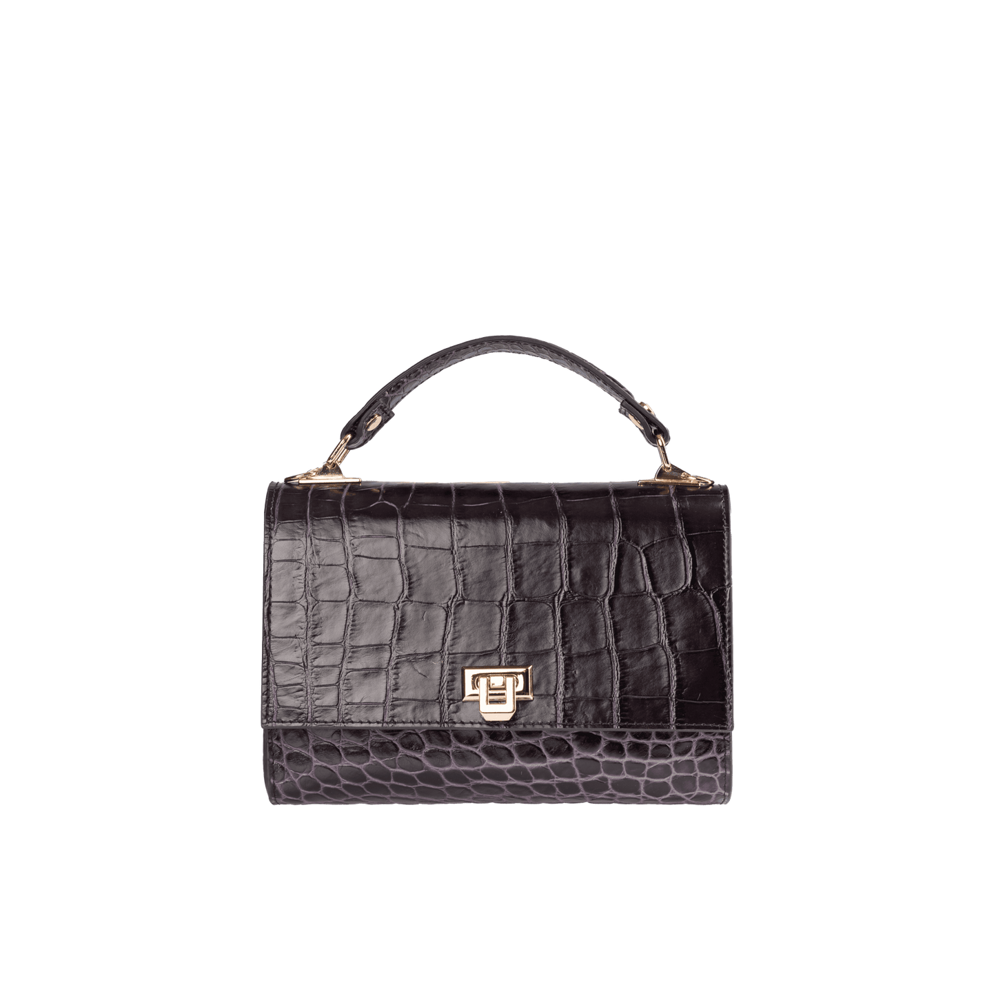Genuine Full Grain Leather Handbag | Top Handle & Detachable Long Strap | Premium Hardware & Alcantara Lining