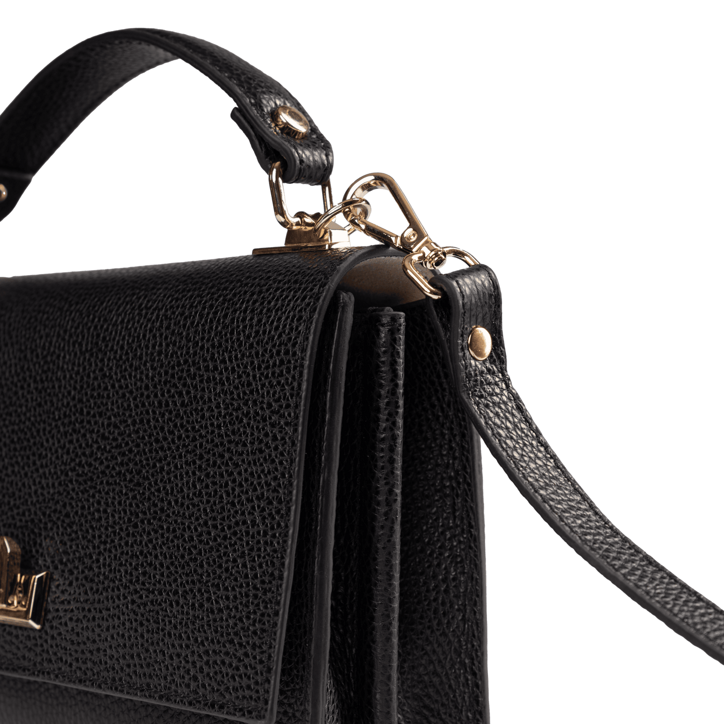 Genuine Full Grain Leather Handbag | Top Handle & Detachable Long Strap | Premium Hardware & Alcantara Lining