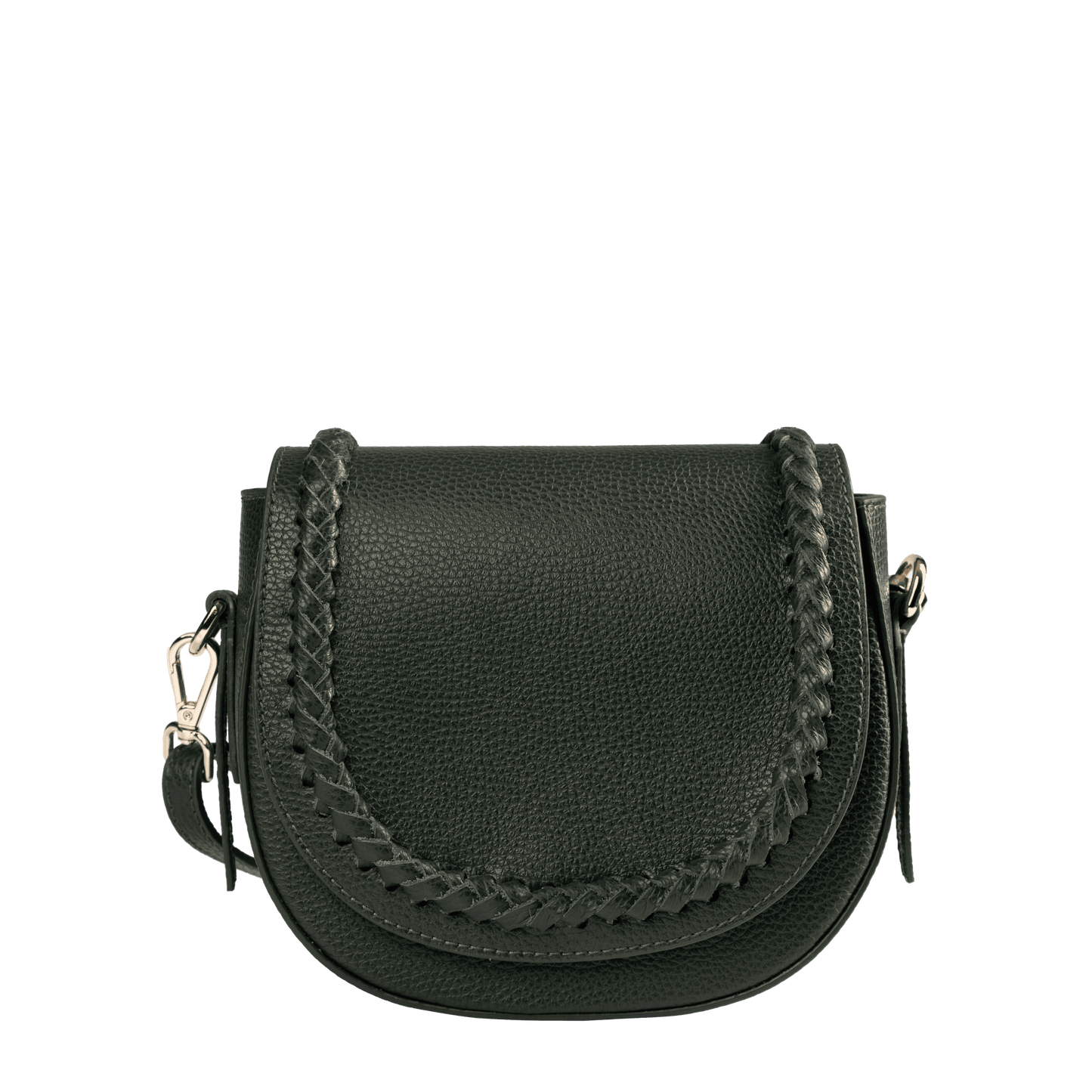 Luxe Genuine Leather Crossbody Bag | Braided Detail Design, Available in Full Grain & Croc Embossed Styles, Interior Zip Pocket | Versatile Day-to-Night Carry