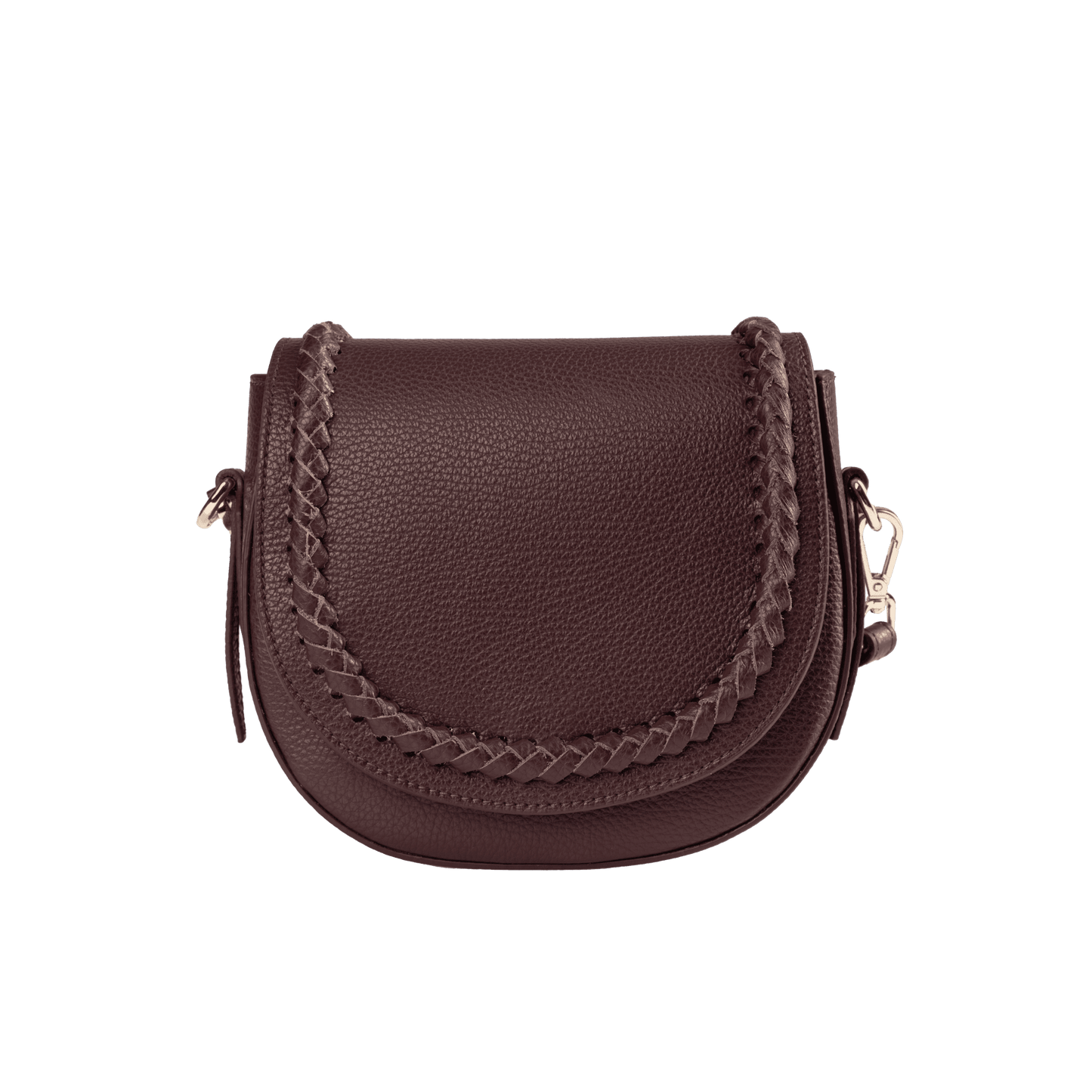 Luxe Genuine Leather Crossbody Bag | Braided Detail Design, Available in Full Grain & Croc Embossed Styles, Interior Zip Pocket | Versatile Day-to-Night Carry