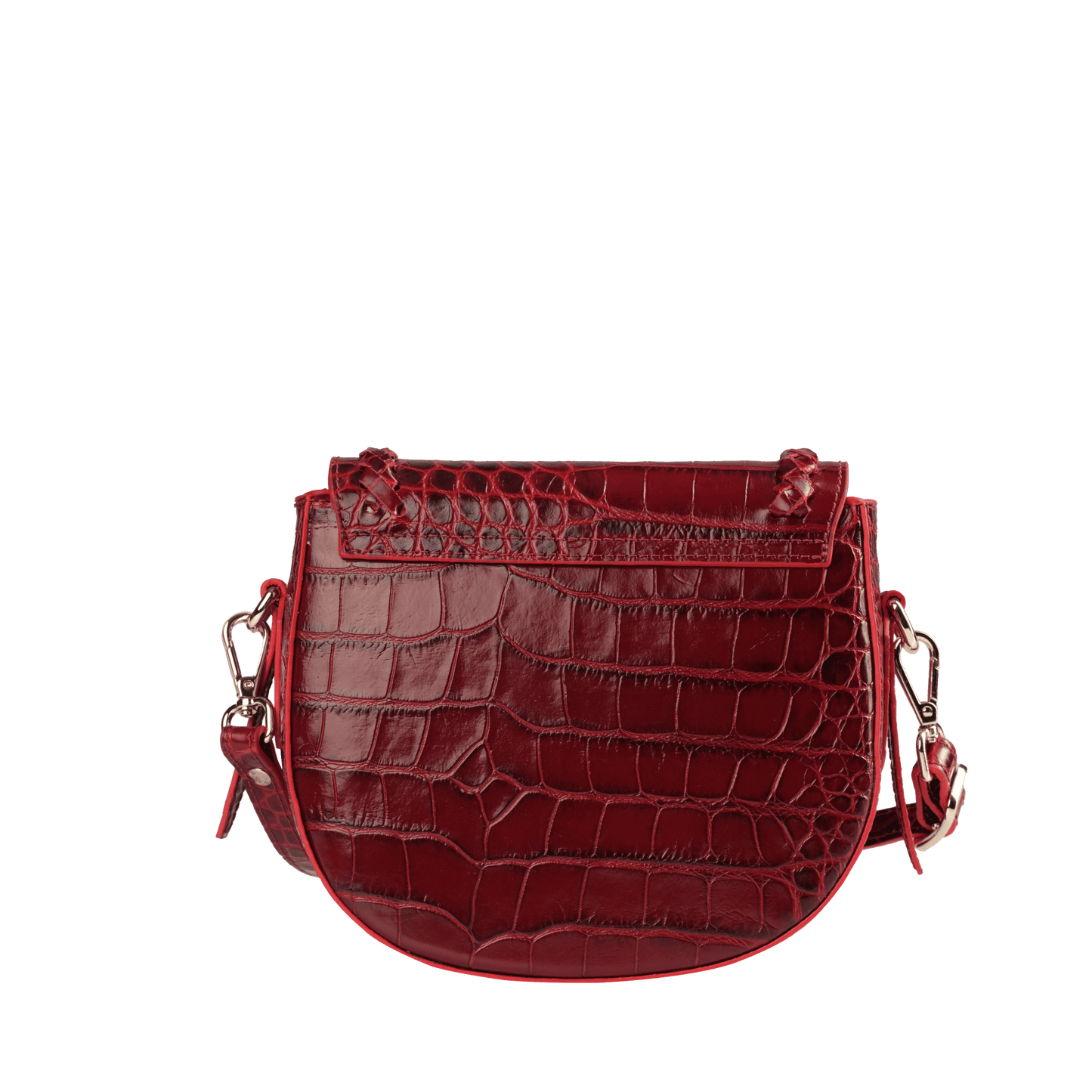 Luxe Genuine Leather Crossbody Bag | Braided Detail Design, Available in Full Grain & Croc Embossed Styles, Interior Zip Pocket | Versatile Day-to-Night Carry