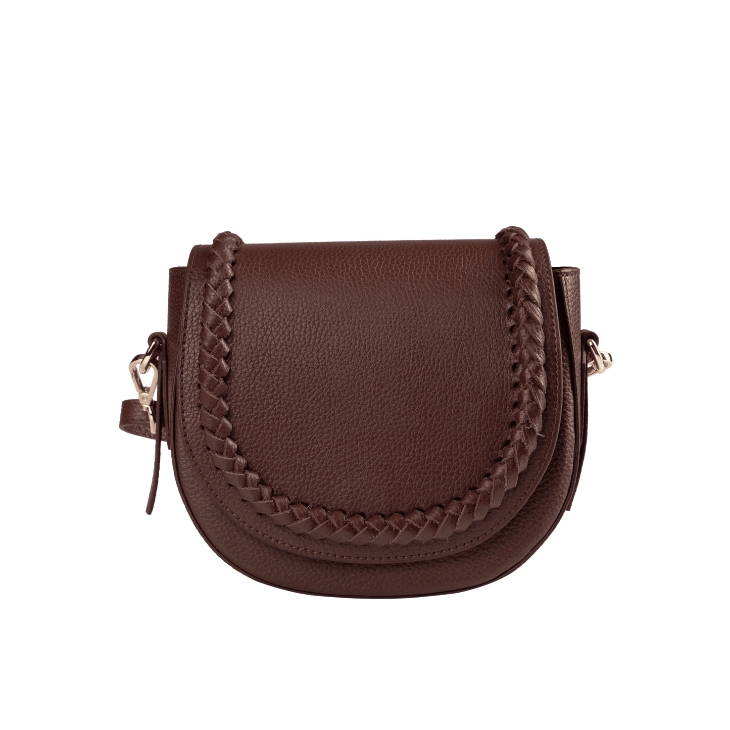 Luxe Genuine Leather Crossbody Bag | Braided Detail Design, Available in Full Grain & Croc Embossed Styles, Interior Zip Pocket | Versatile Day-to-Night Carry
