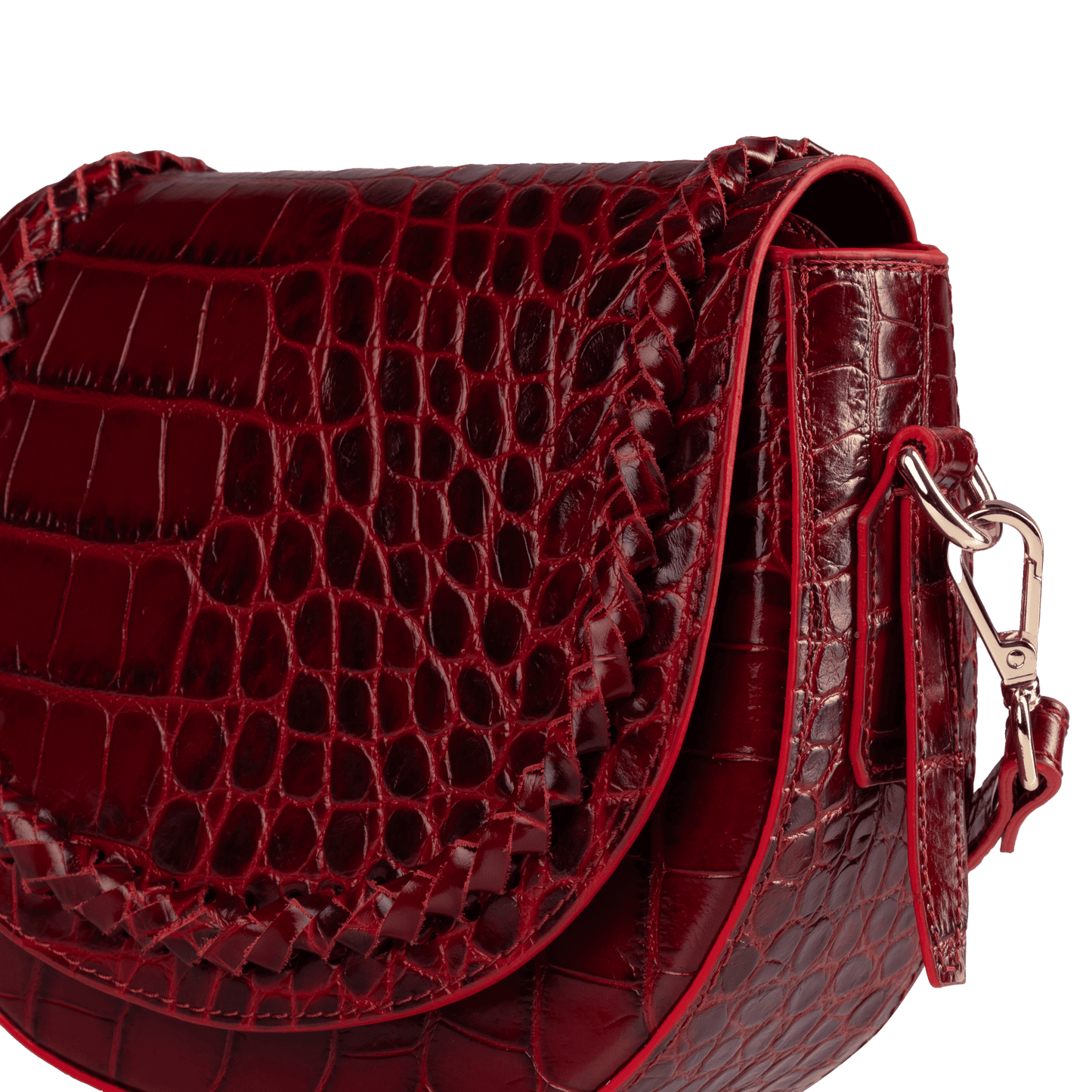 Luxe Genuine Leather Crossbody Bag | Braided Detail Design, Available in Full Grain & Croc Embossed Styles, Interior Zip Pocket | Versatile Day-to-Night Carry