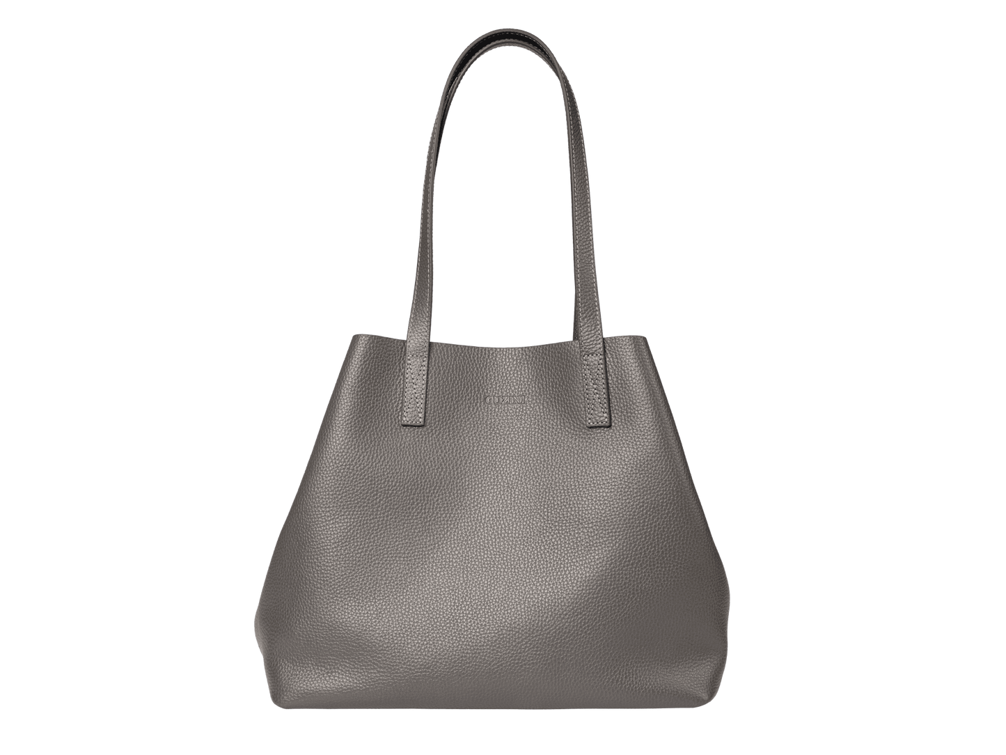 Genuine Leather Shoulder Bag | Detachable Clutch Pouch, Dual Handle Design, Interior Zip Pocket | Versatile Two-in-One Tote