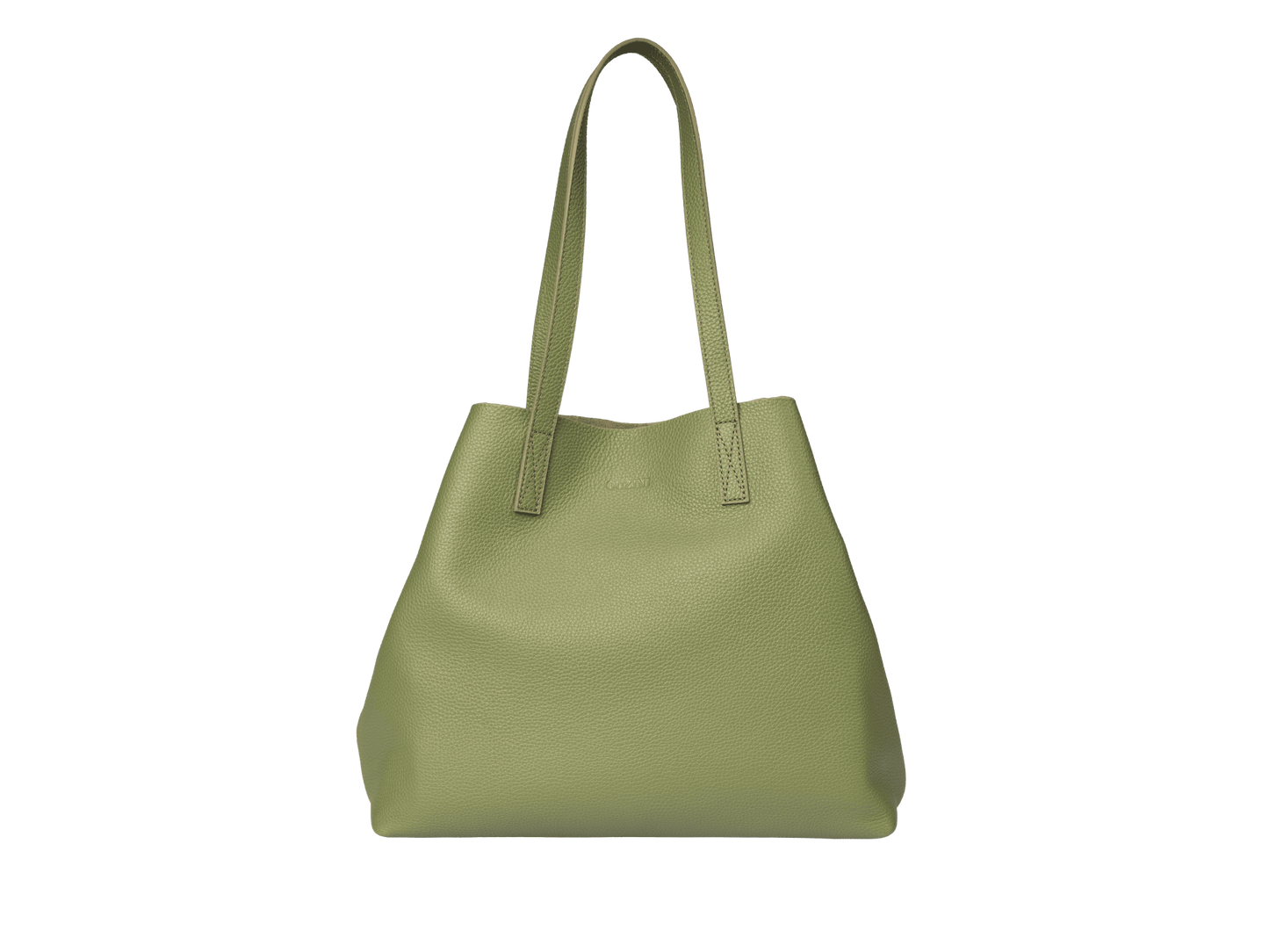 Genuine Leather Shoulder Bag | Detachable Clutch Pouch, Dual Handle Design, Interior Zip Pocket | Versatile Two-in-One Tote