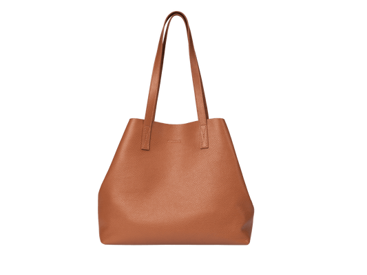 Genuine Leather Shoulder Bag | Detachable Clutch Pouch, Dual Handle Design, Interior Zip Pocket | Versatile Two-in-One Tote