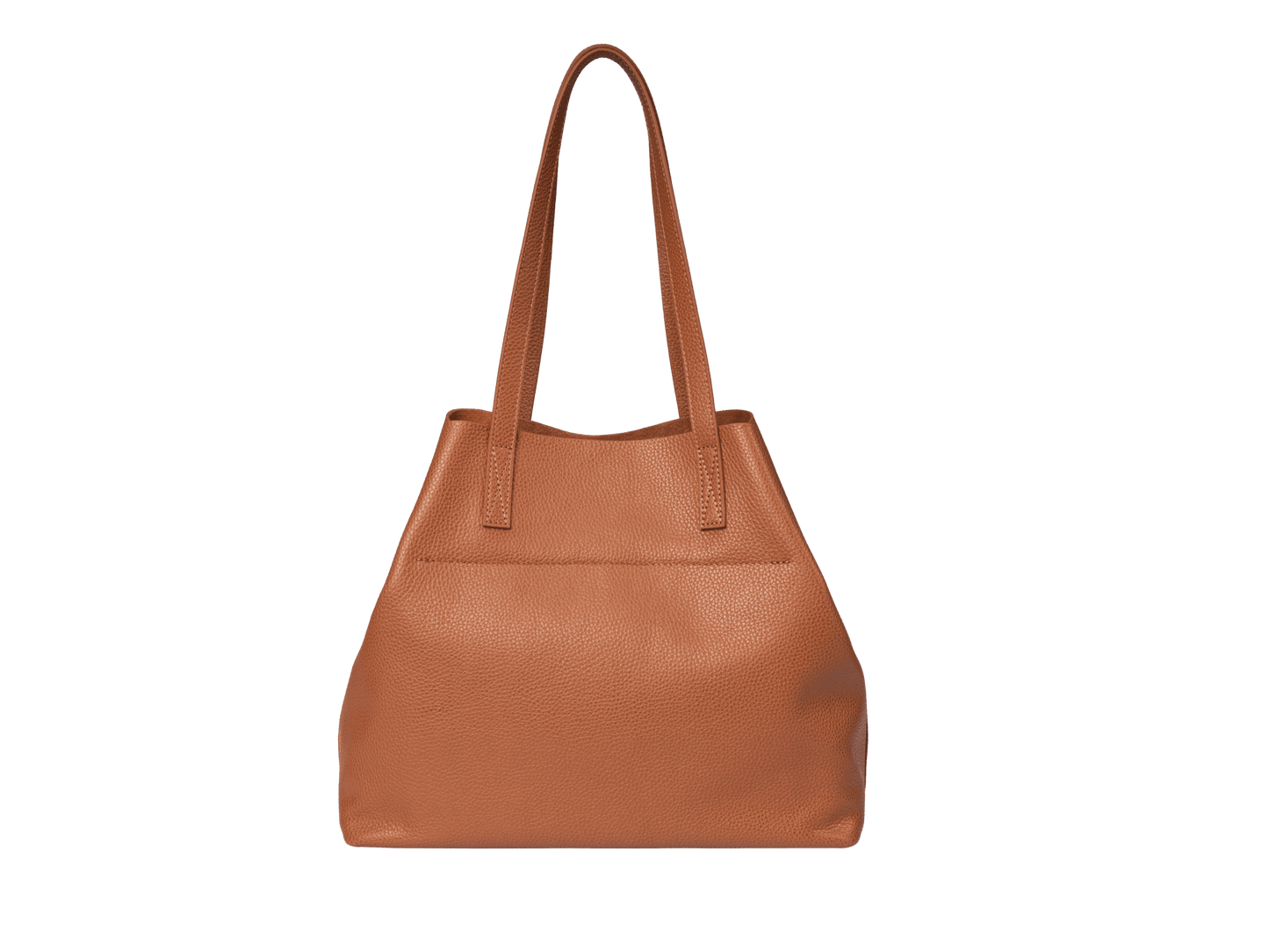 Genuine Leather Shoulder Bag | Detachable Clutch Pouch, Dual Handle Design, Interior Zip Pocket | Versatile Two-in-One Tote