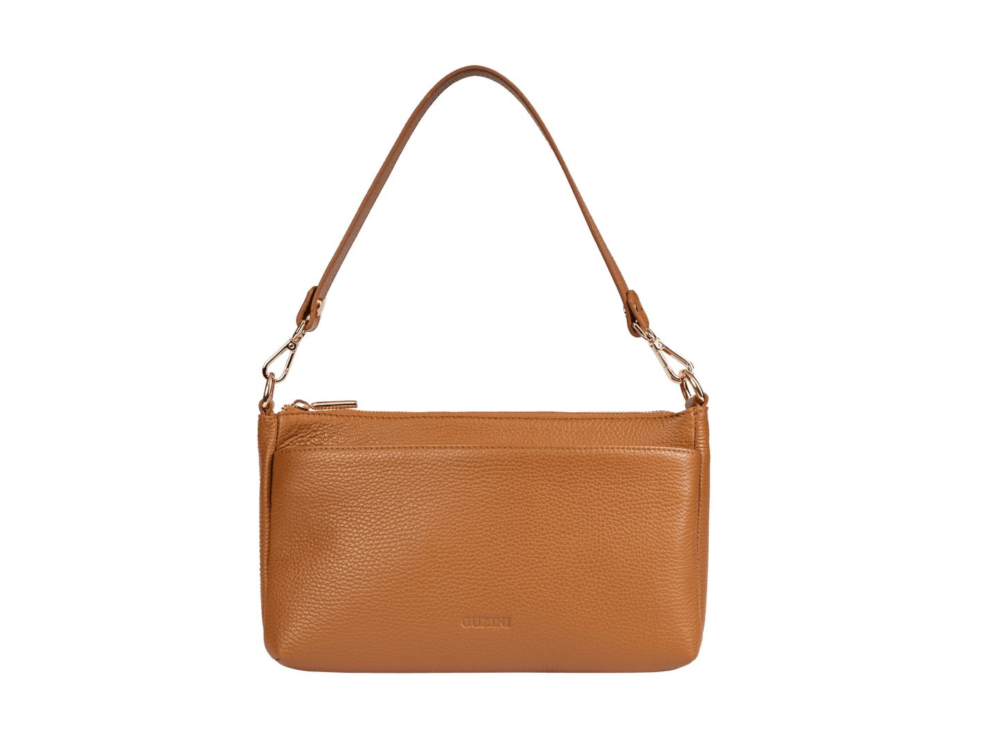 Multi-Compartment Genuine Leather Bag | Convertible Crossbody & Shoulder Straps, Multiple Zip Pockets, Organized Interior | Versatile Everyday Organizer