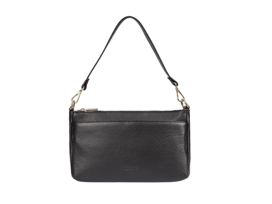 Multi-Compartment Genuine Leather Bag | Convertible Crossbody & Shoulder Straps, Multiple Zip Pockets, Organized Interior | Versatile Everyday Organizer