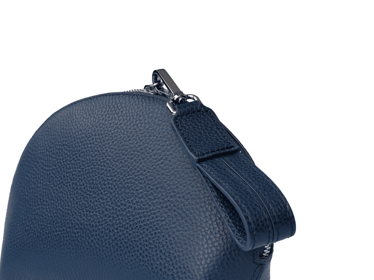 Mini Genuine Leather Pouch | Wrist Strap Design, Curved Zip Closure, Spacious Interior | Versatile Travel & Makeup Organizer