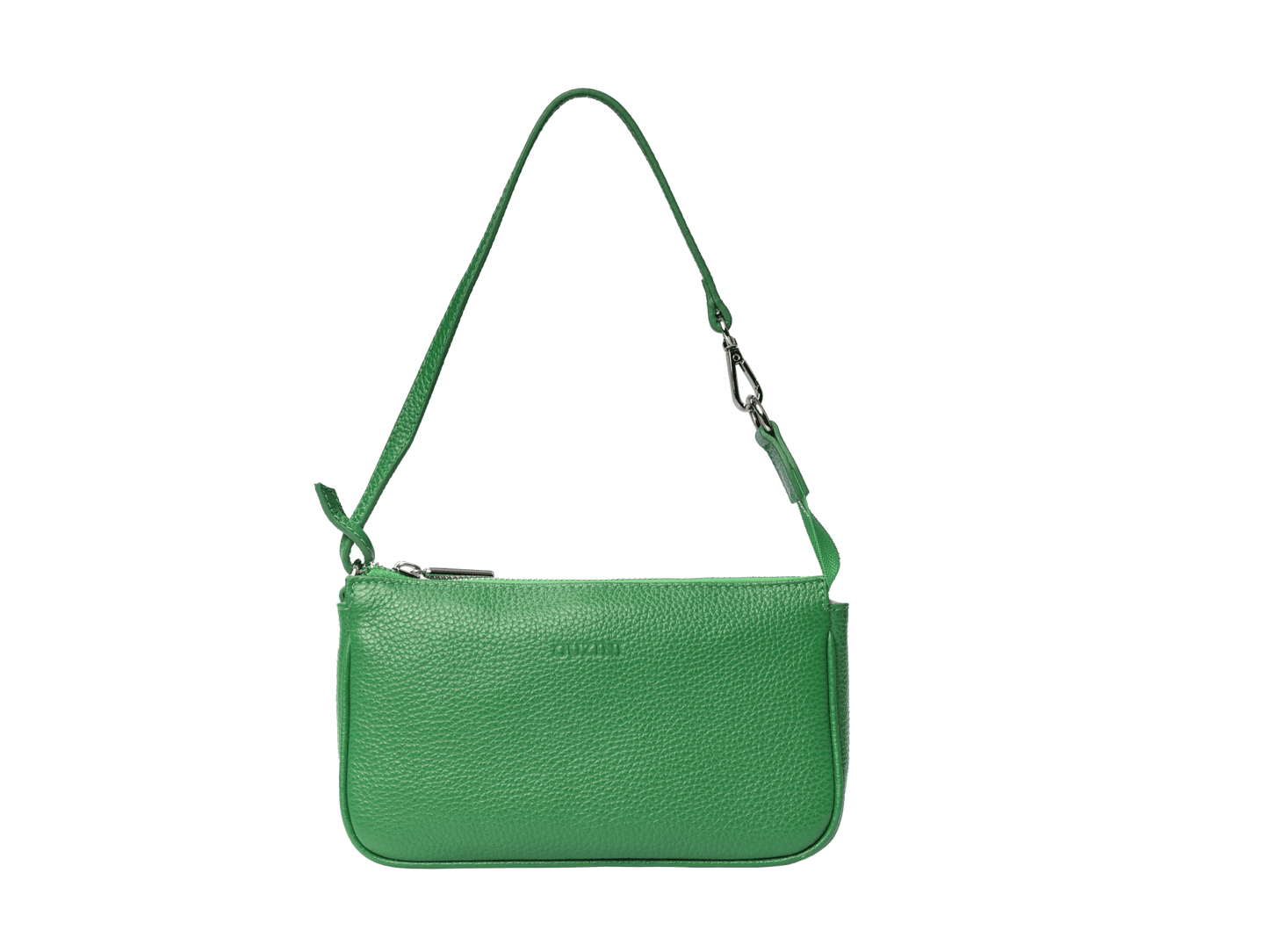 Compact Genuine Leather Shoulder Pouch | Adjustable Strap Design, Zip-Top Closure, Interior Card Slot | Essential Mini Carry