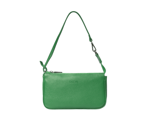 Compact Genuine Leather Shoulder Pouch | Adjustable Strap Design, Zip-Top Closure, Interior Card Slot | Essential Mini Carry