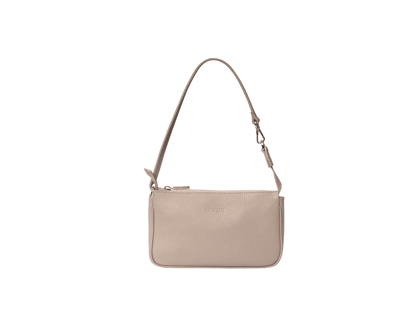 Compact Genuine Leather Shoulder Pouch | Adjustable Strap Design, Zip-Top Closure, Interior Card Slot | Essential Mini Carry