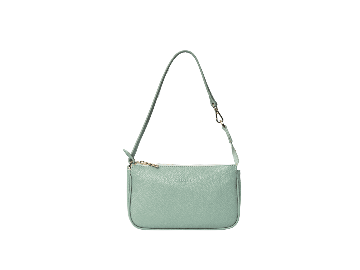 Compact Genuine Leather Shoulder Pouch | Adjustable Strap Design, Zip-Top Closure, Interior Card Slot | Essential Mini Carry