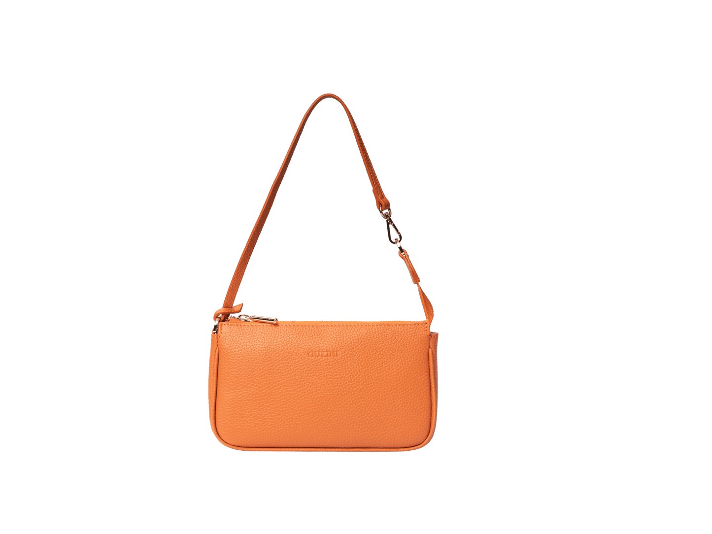 Compact Genuine Leather Shoulder Pouch | Adjustable Strap Design, Zip-Top Closure, Interior Card Slot | Essential Mini Carry