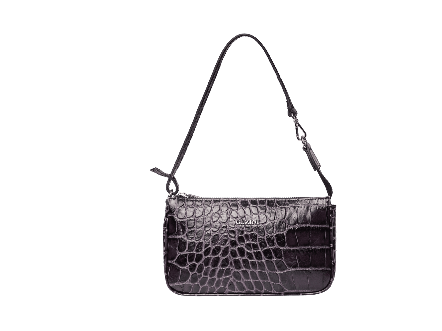 Compact Genuine Leather Shoulder Pouch | Adjustable Strap Design, Zip-Top Closure, Interior Card Slot | Essential Mini Carry