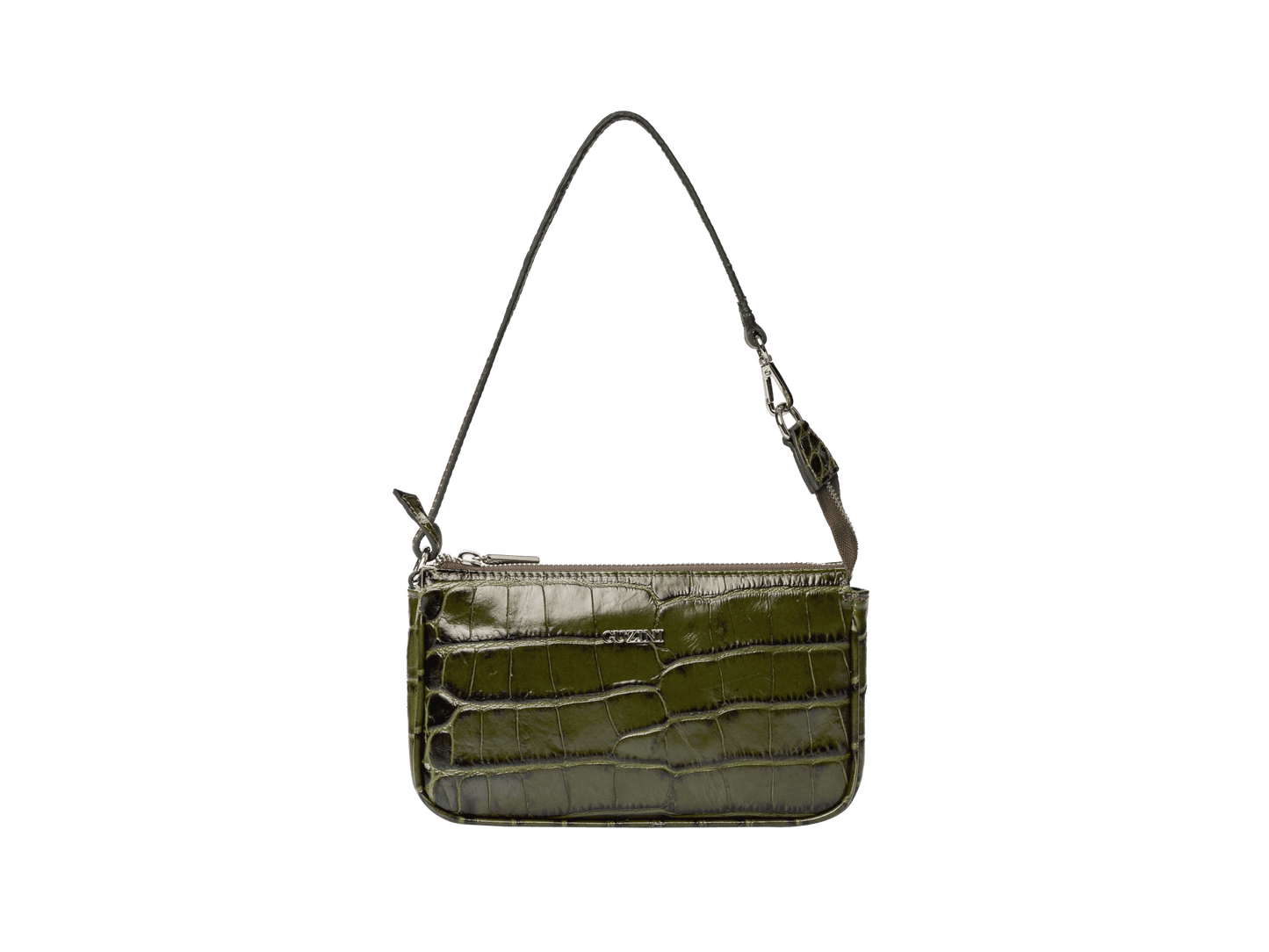 Compact Genuine Leather Shoulder Pouch | Adjustable Strap Design, Zip-Top Closure, Interior Card Slot | Essential Mini Carry