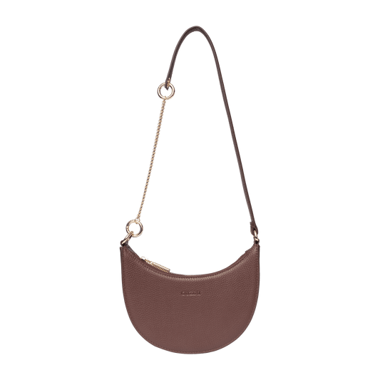 Convertible Genuine Leather Crossbody Bag | Detachable Chain Strap, Multi-Way Carry Design, Interior Organization Pocket | Versatile Fashion Accessory