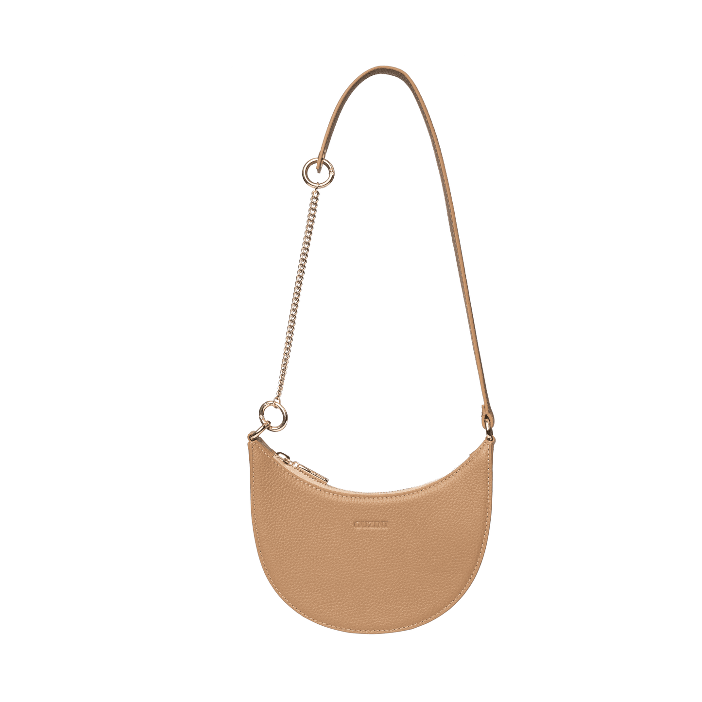 Convertible Genuine Leather Crossbody Bag | Detachable Chain Strap, Multi-Way Carry Design, Interior Organization Pocket | Versatile Fashion Accessory