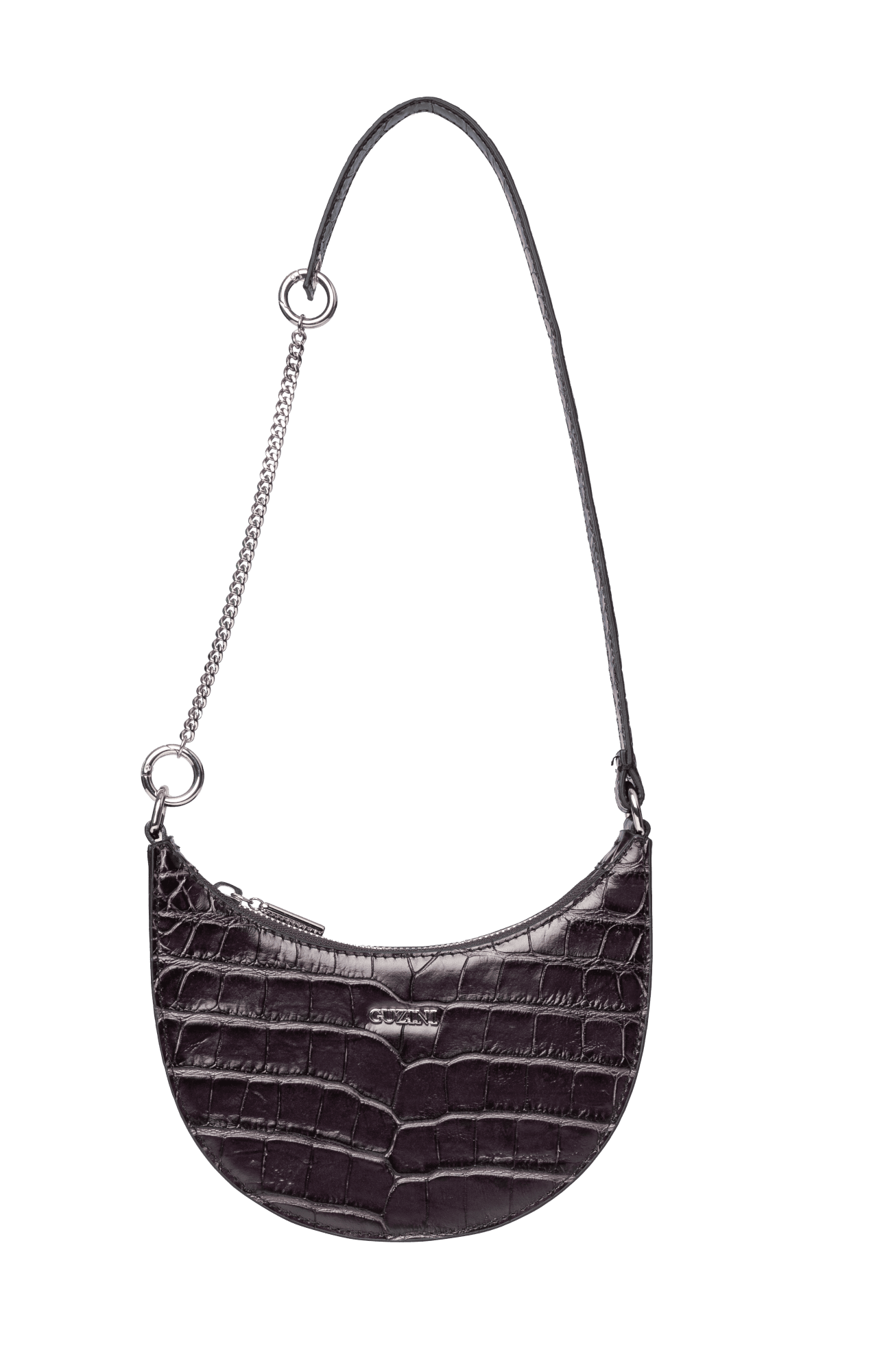 Convertible Genuine Leather Crossbody Bag | Detachable Chain Strap, Multi-Way Carry Design, Interior Organization Pocket | Versatile Fashion Accessory