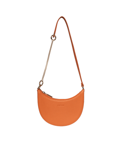 Convertible Genuine Leather Crossbody Bag | Detachable Chain Strap, Multi-Way Carry Design, Interior Organization Pocket | Versatile Fashion Accessory