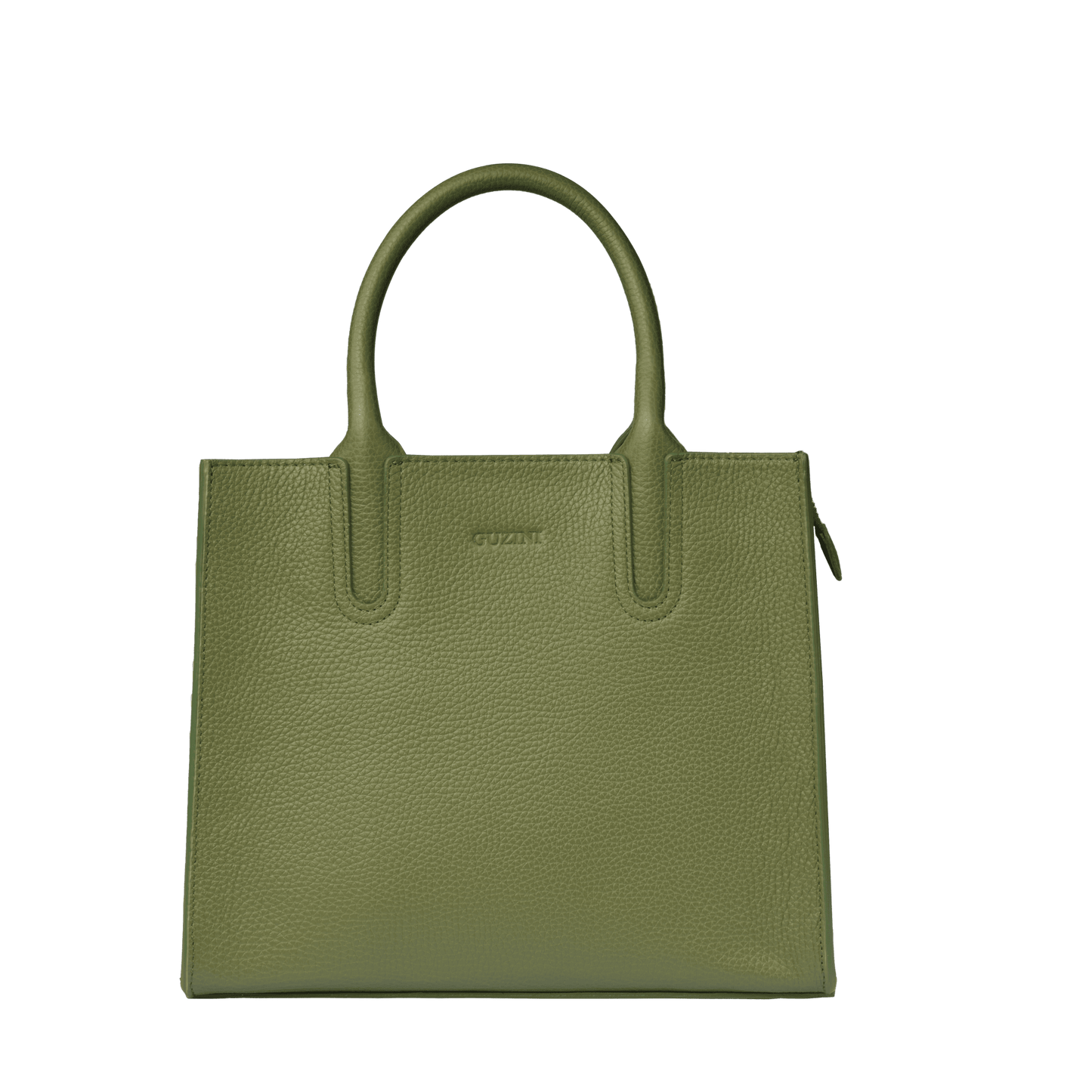 Genuine Leather Handbag | Detachable Crossbody Strap, Dual Handle Design, Multiple Interior Zip Pockets | Structured Professional Tote