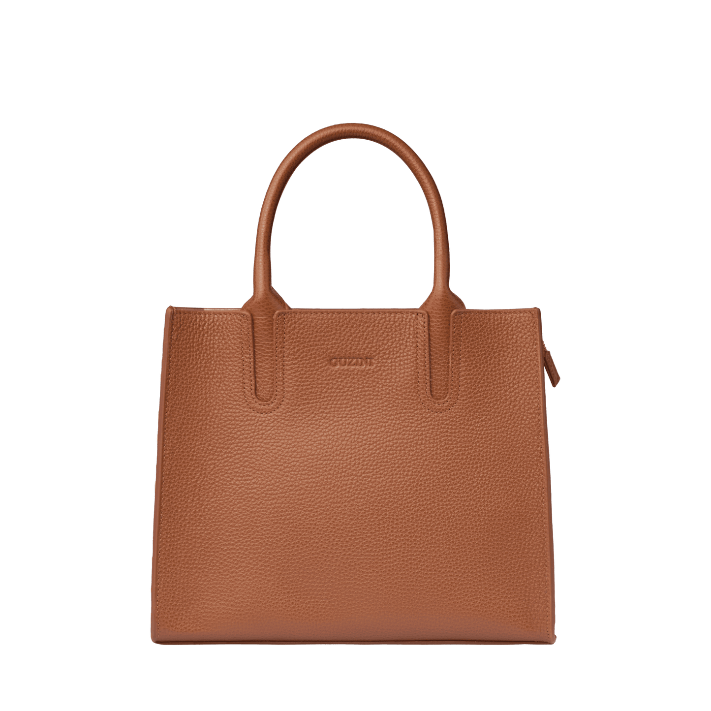 Genuine Leather Handbag | Detachable Crossbody Strap, Dual Handle Design, Multiple Interior Zip Pockets | Structured Professional Tote