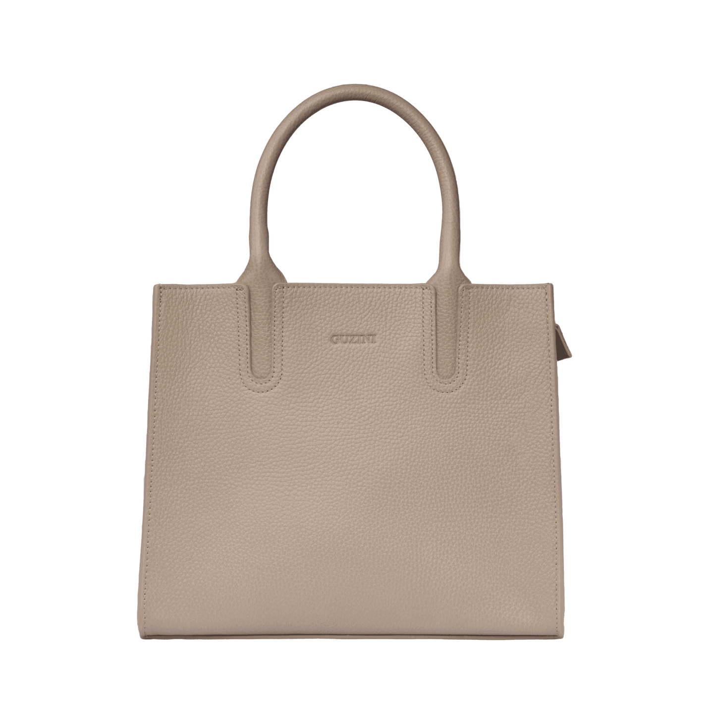Genuine Leather Handbag | Detachable Crossbody Strap, Dual Handle Design, Multiple Interior Zip Pockets | Structured Professional Tote