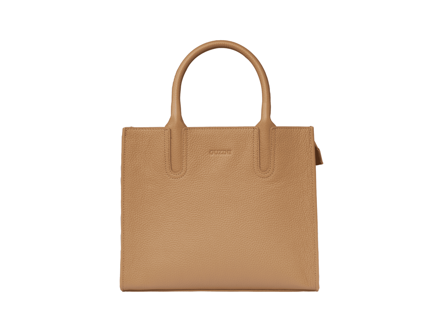 Genuine Leather Handbag | Detachable Crossbody Strap, Dual Handle Design, Multiple Interior Zip Pockets | Structured Professional Tote