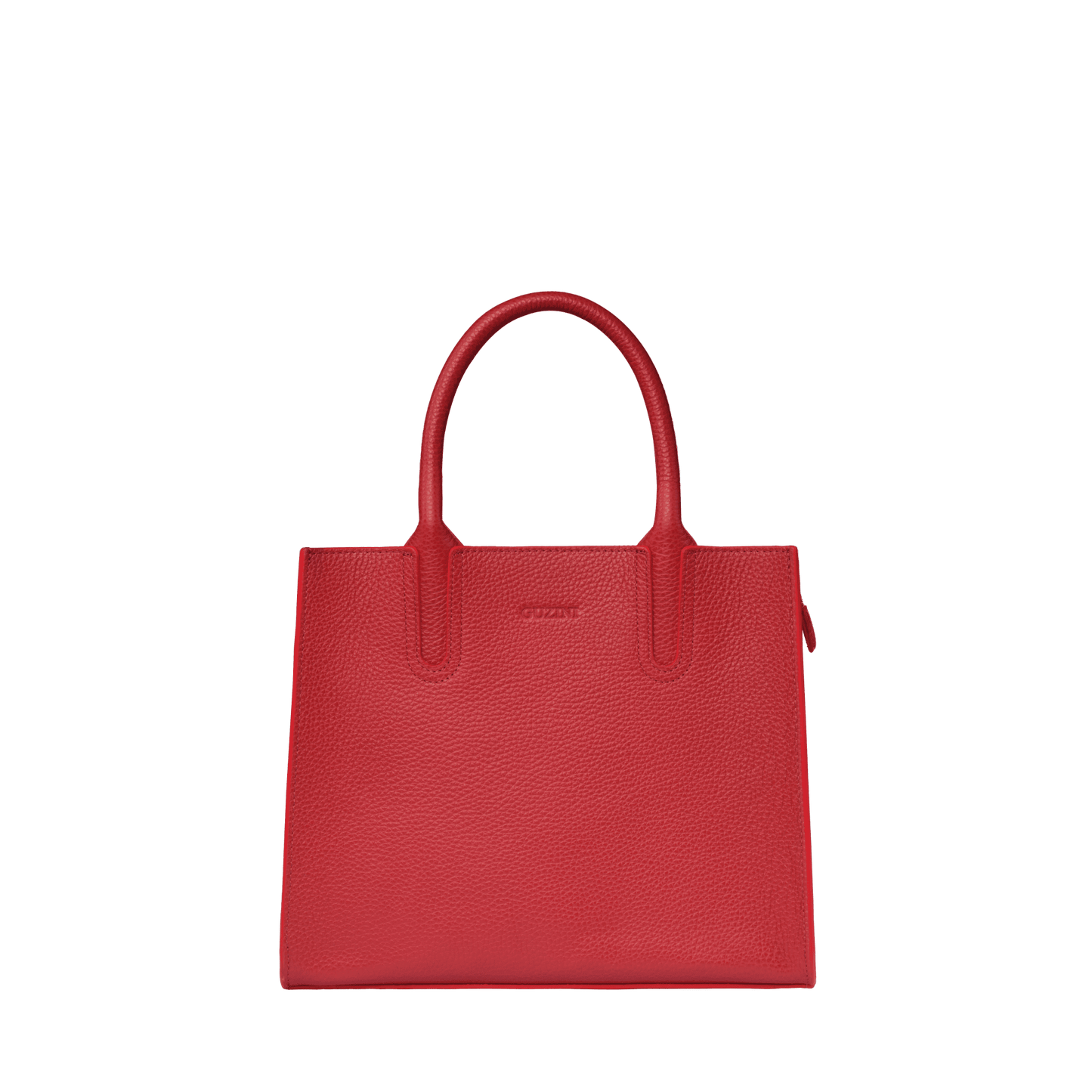 Genuine Leather Handbag | Detachable Crossbody Strap, Dual Handle Design, Multiple Interior Zip Pockets | Structured Professional Tote