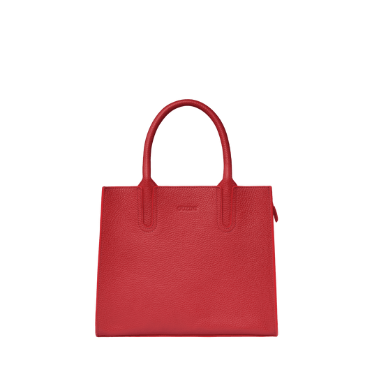 Genuine Leather Handbag | Detachable Crossbody Strap, Dual Handle Design, Multiple Interior Zip Pockets | Structured Professional Tote