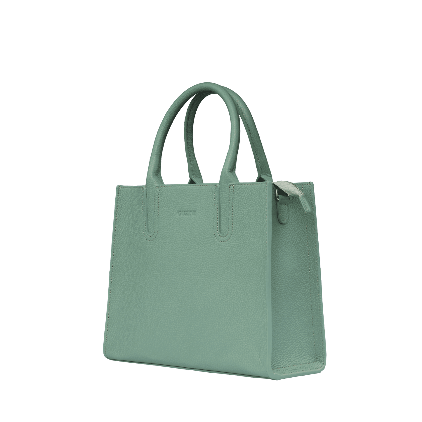 Genuine Leather Handbag | Detachable Crossbody Strap, Dual Handle Design, Multiple Interior Zip Pockets | Structured Professional Tote