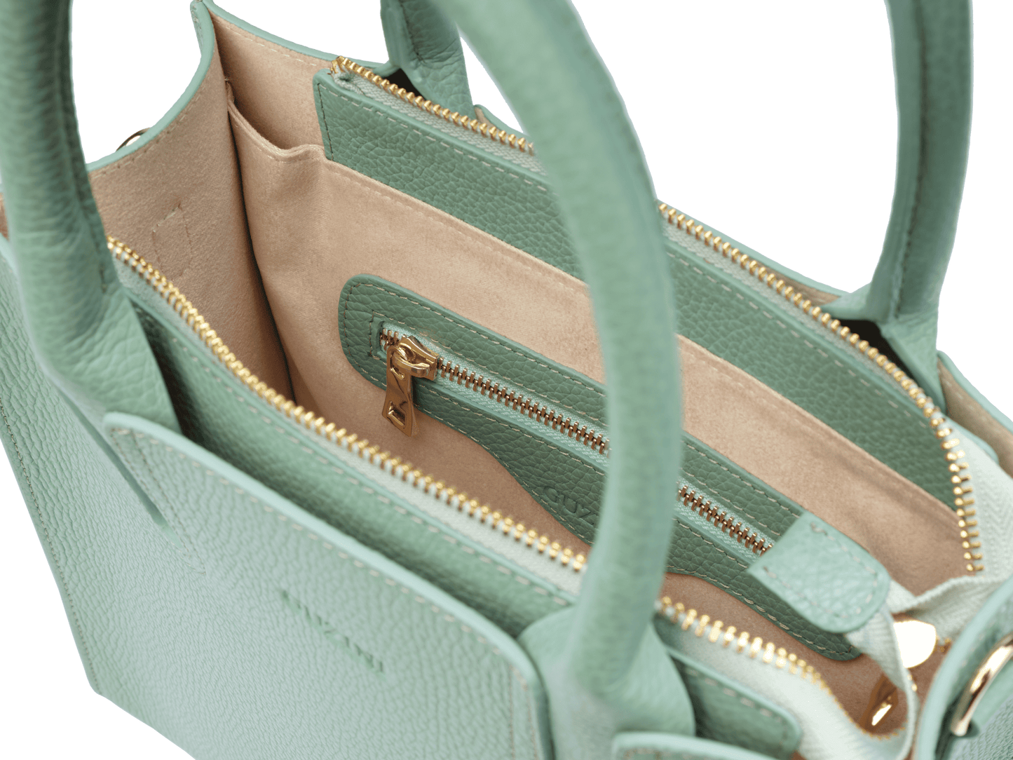 Genuine Leather Handbag | Detachable Crossbody Strap, Dual Handle Design, Multiple Interior Zip Pockets | Structured Professional Tote