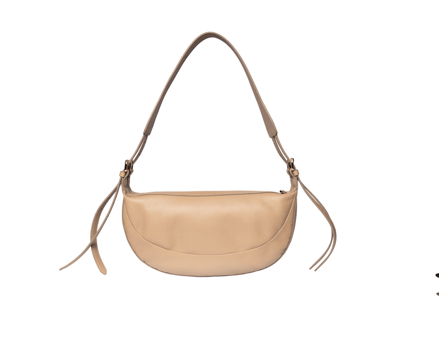 Classic Genuine Leather Shoulder Bag | Adjustable Straps Included, Curved Silhouette Design, Interior Zip Pocket