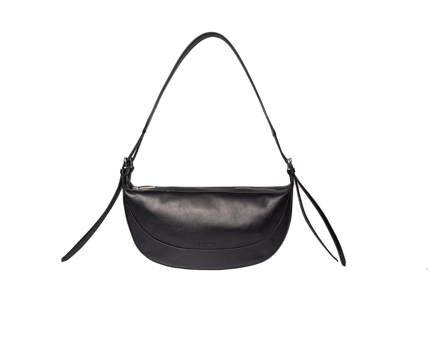 Classic Genuine Leather Shoulder Bag | Adjustable Straps Included, Curved Silhouette Design, Interior Zip Pocket