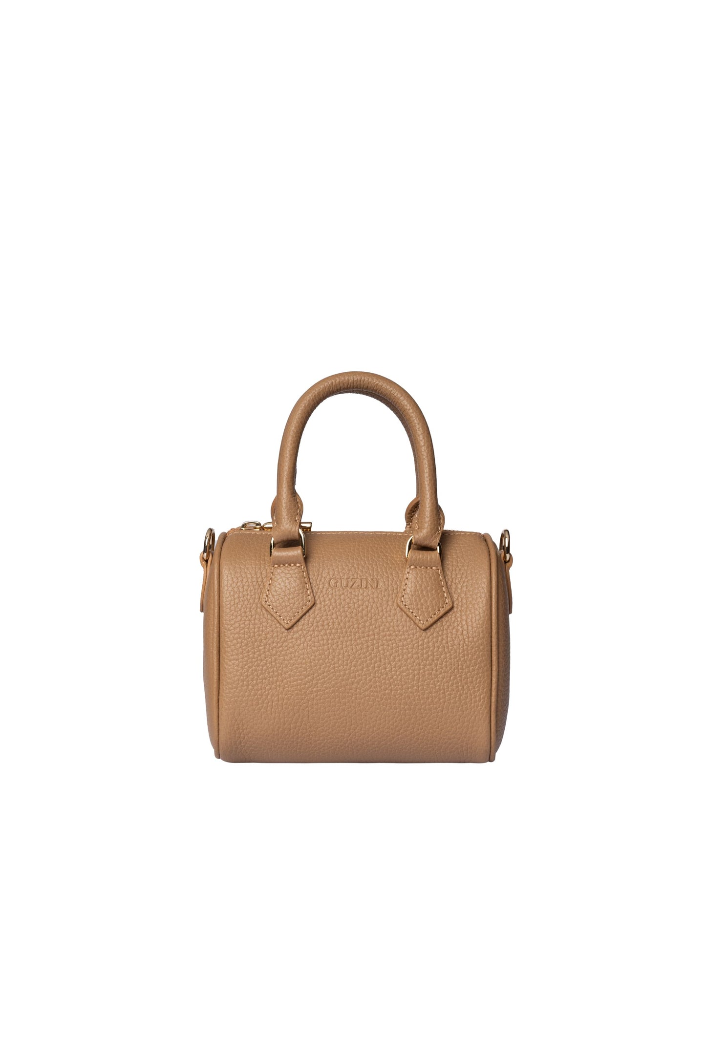 Mini Genuine Leather Handbag | Detachable Crossbody Strap, Dual Handle Design, Top Zip Closure | Compact Luxury Carry
