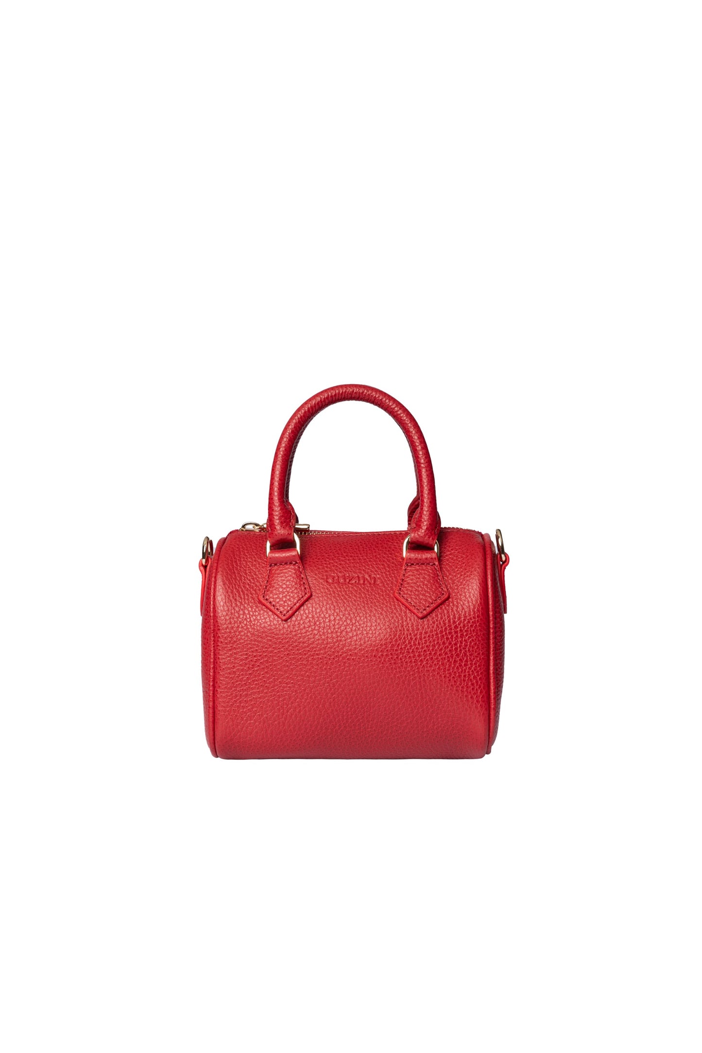 Mini Genuine Leather Handbag | Detachable Crossbody Strap, Dual Handle Design, Top Zip Closure | Compact Luxury Carry