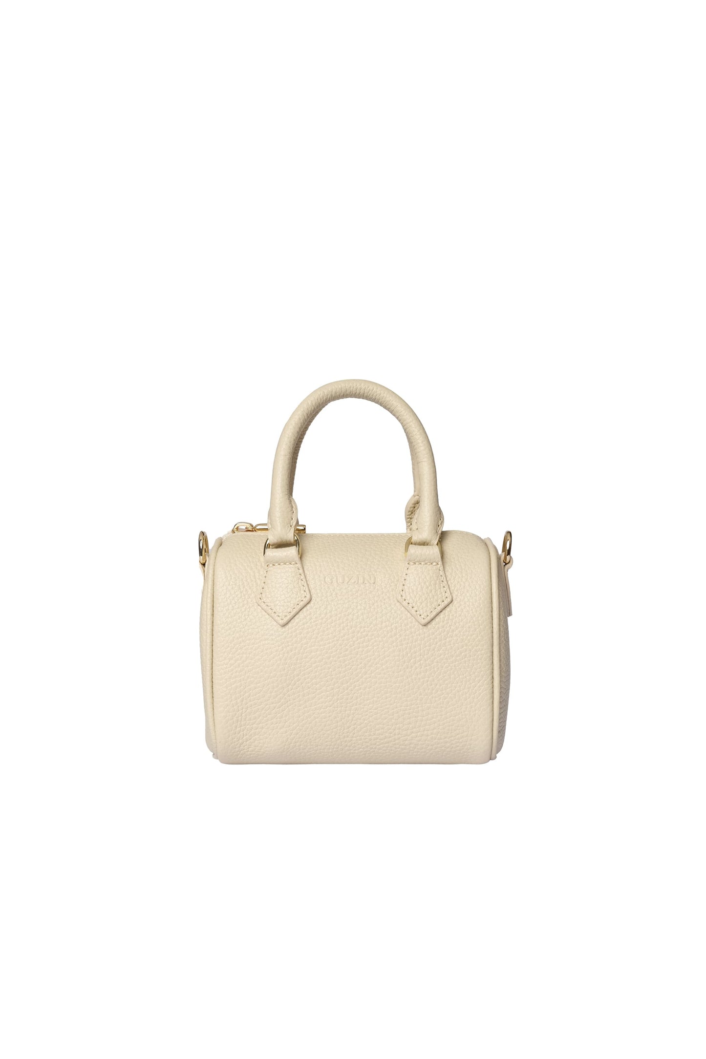 Mini Genuine Leather Handbag | Detachable Crossbody Strap, Dual Handle Design, Top Zip Closure | Compact Luxury Carry