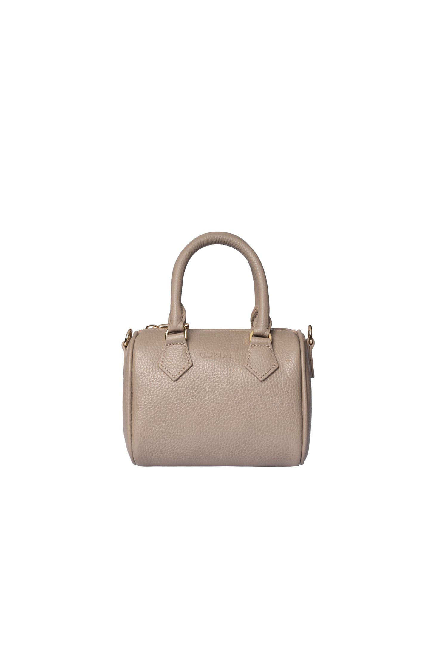 Mini Genuine Leather Handbag | Detachable Crossbody Strap, Dual Handle Design, Top Zip Closure | Compact Luxury Carry