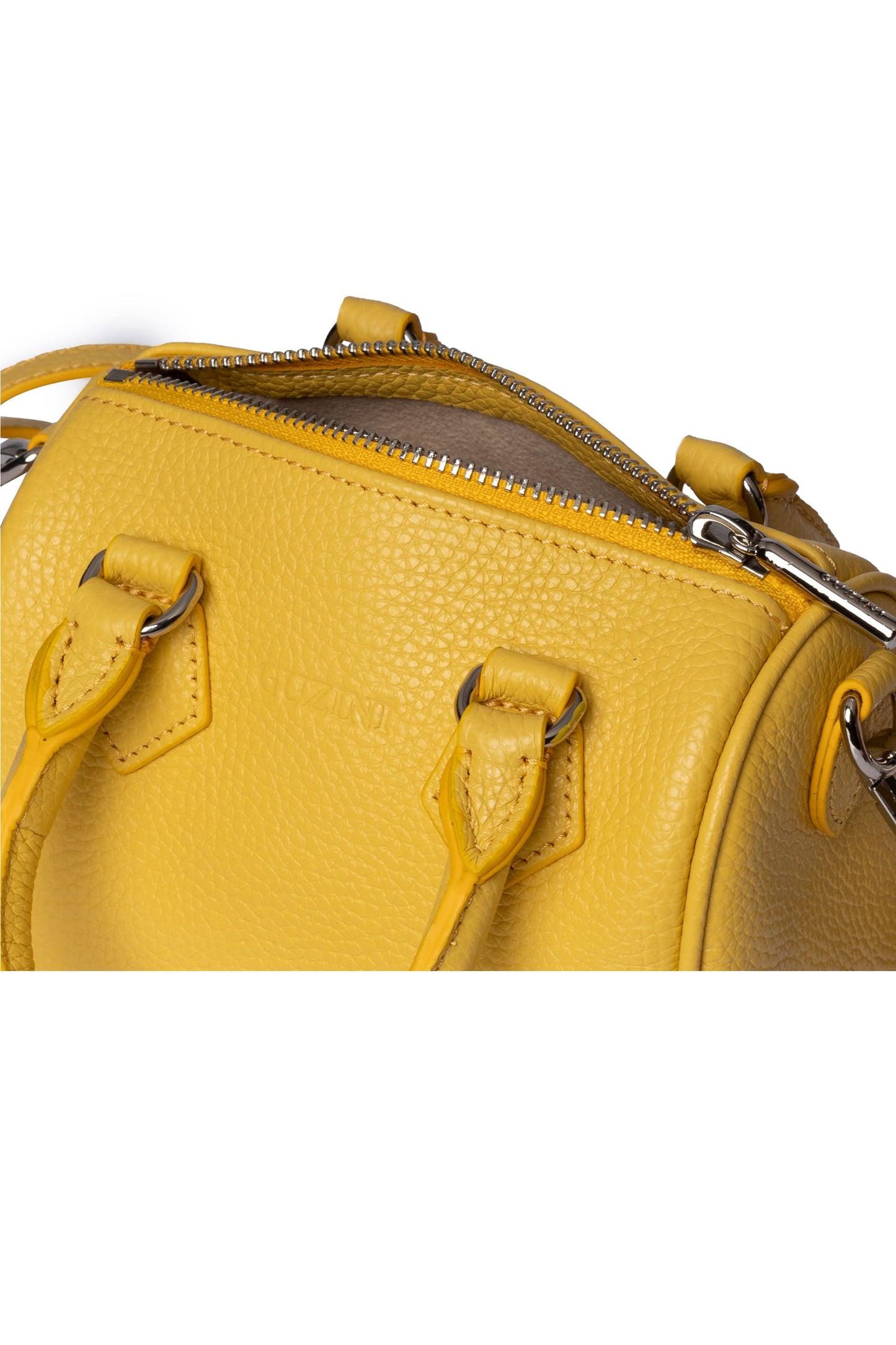 Mini Genuine Leather Handbag | Detachable Crossbody Strap, Dual Handle Design, Top Zip Closure | Compact Luxury Carry