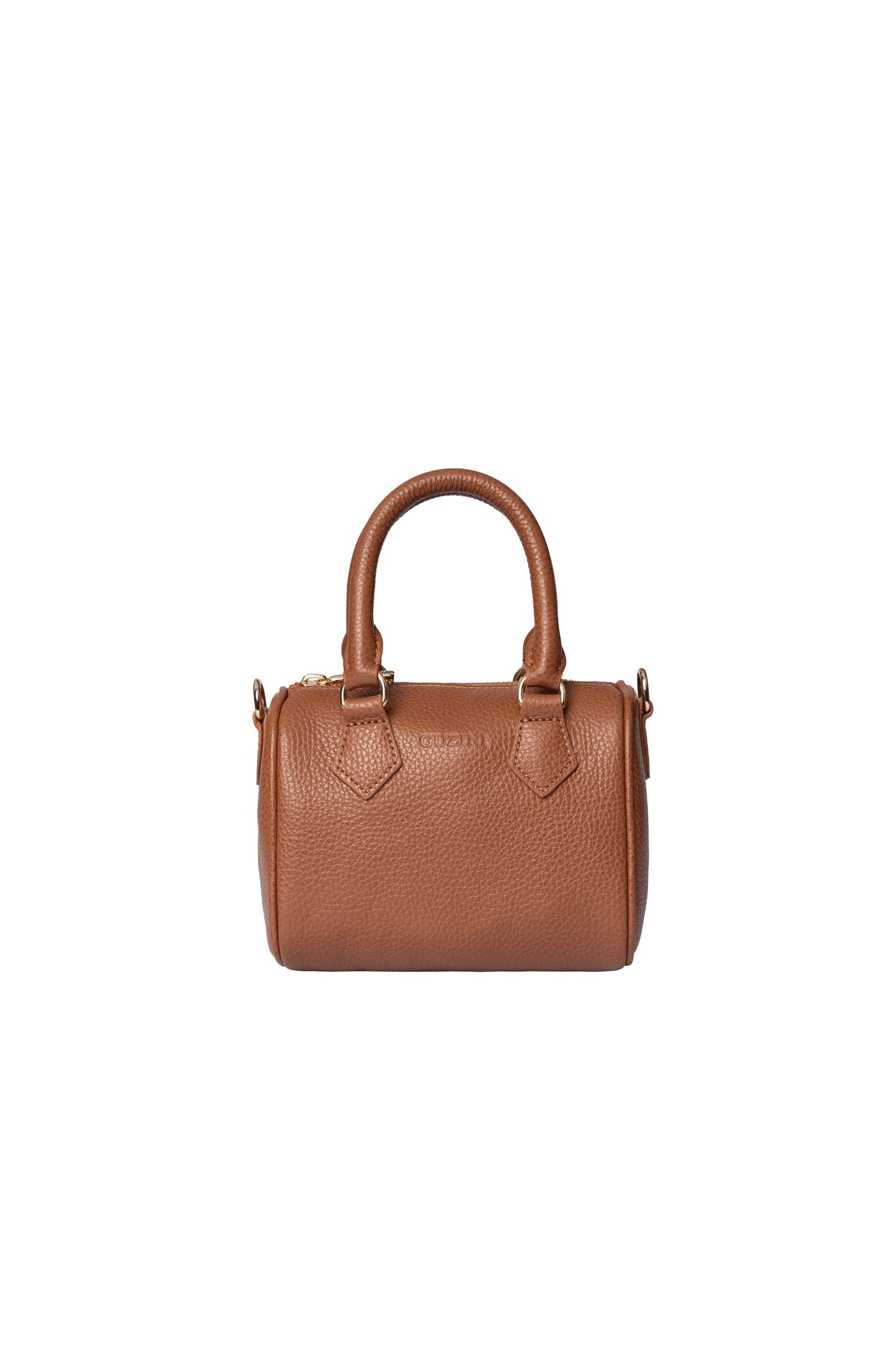 Mini Genuine Leather Handbag | Detachable Crossbody Strap, Dual Handle Design, Top Zip Closure | Compact Luxury Carry